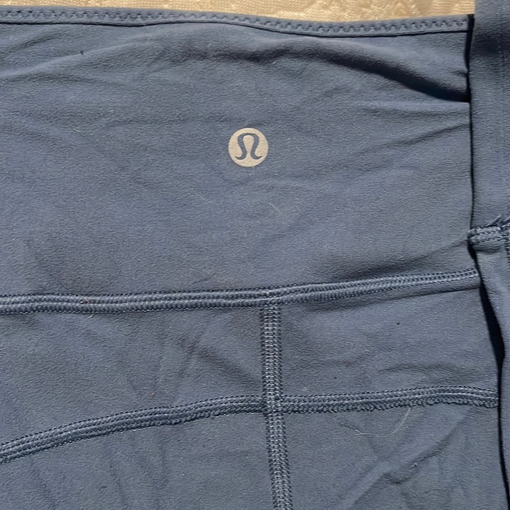 Blue Lululemon leggings.